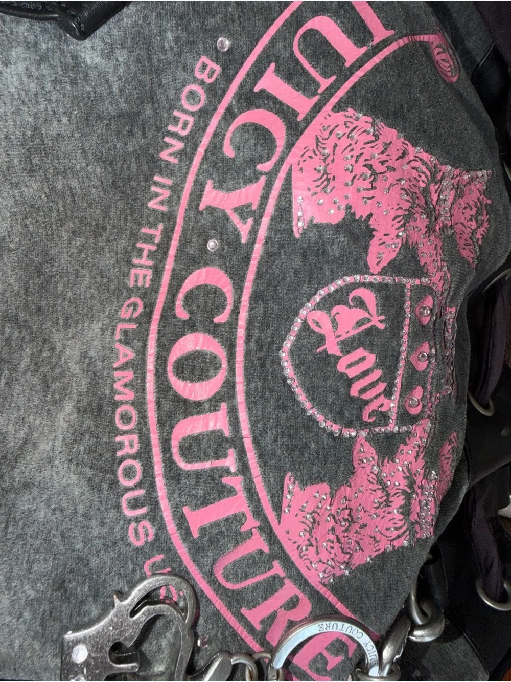 Y2K Juicy Couture Black & Pink Logo Tote Bag